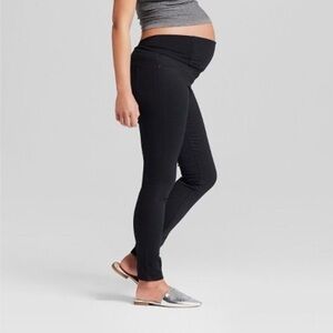 Isabel Maternity skinny black pants tulip v back over the belly support